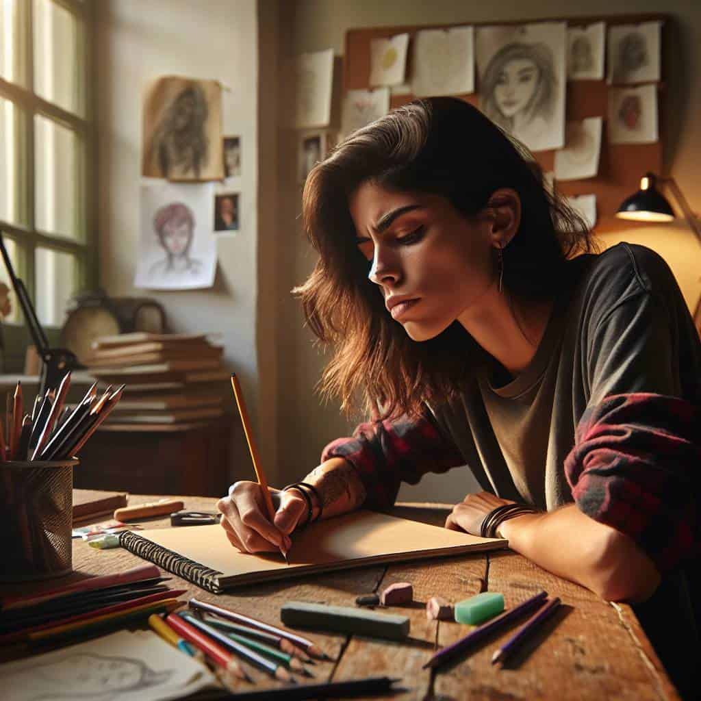 Focused on art journey, creative growth.